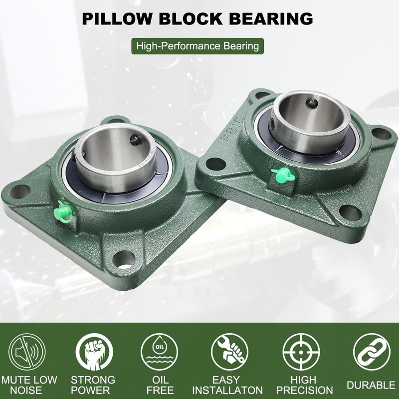 Sackorange UCF210-32 Pillow Block Bearing - 2 Pack Square Flange