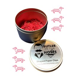 Butler in the Home Dog Dachshund Shaped Paper Clips Great for Paper Clip Collectors or Dog and Pet Lovers (Style #2) (Pink 100 Count)
