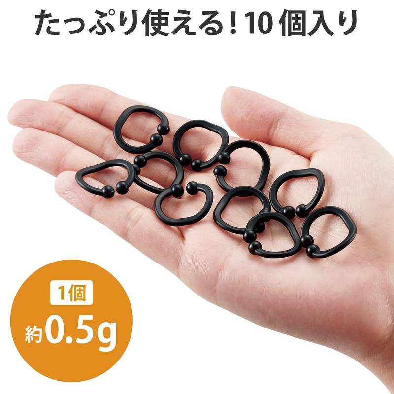 Elecom EKC-CCP01BK Cable Clip, Cord Clip, Cable Loop, One-Touch Fixing,