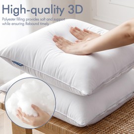 MIULEE Queen Bed Pillows 20 x 30 Pillow Inserts (Set of 2) - Decorative Pillows for Bed with 100% Cotton Covers, Rectangle Pillows Queen Size, Pillow Inserts -Couch Pillows