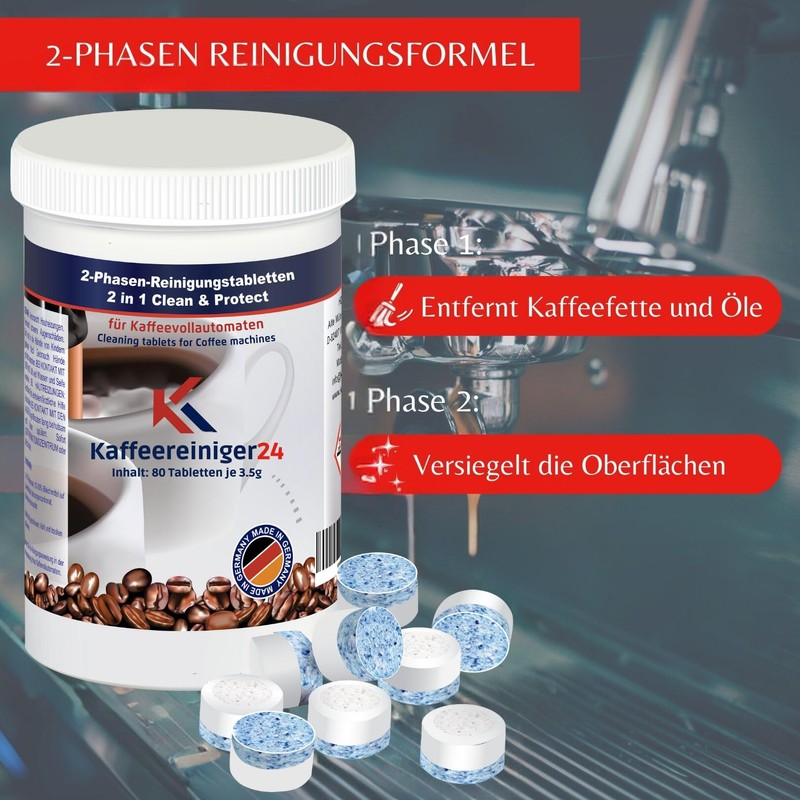 80 x 2-Phase Cleaning Tablets for Fully Automatic Coffee Machines