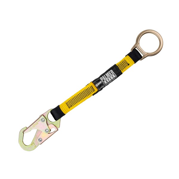 Palmer Safety 18" D-Ring Extender Fall Protection with 3/4" Snap Hook and D-Ring, Polyester Webbing with Chafe Guard, OSHA/ANSI Compliant