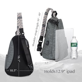 ecosmile Large Sling Bag Nylon Purse Crossbody Bags for Women Waterproof Shoulder Bag for Women Men Travel Hiking