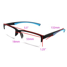 ColorViper 6904 SECOND GENERATION Semi-Rimless Flexie Reading Glasses NEW (A1 Baby Blue, 1.50)