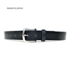 KIETH LI1003-19BLACK 1-Piece Leather Thick Belt, Wild Leather, Black, 1.4