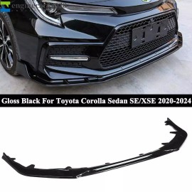 Unbranded For 2020-2024 Toyota Corolla Sedan SE XSE Gloss Black Front Bumper Lip Splitter