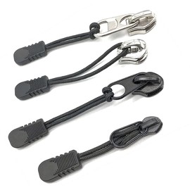 Mast Cart Zipper Pull Tabs, Black, VG8J, Pack of 6