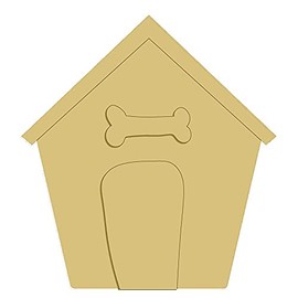 3D Dog House Cutout Unfinished Wood Pets Home Everyday Decor Dog Lover Door Hanger MDF Shape Canvas Style 3 Art 1 (18")