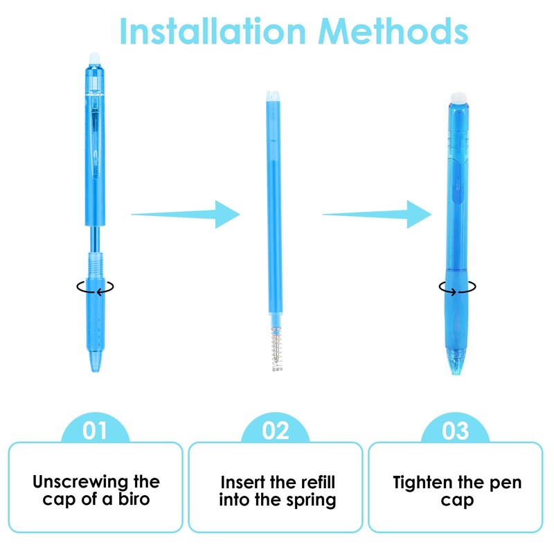 0.7 mm Erasable Gel Ink Pen Refills Compatible with Frixion