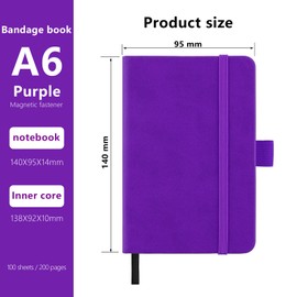 A6 Notebooks, Pocket Notebook Small Notebook Note Pads Hardback Notebook A6 Small Notepad Journal 200 Pages(100 Sheets)-Purple