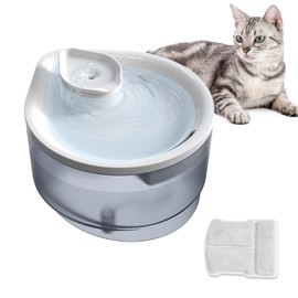 Water Fountain with 2.5L Capacity, Triple Filtration, Whisper-Quiet, Transparent Water Tank, Easy-to-Clean Automatic Pet Water Dispenser