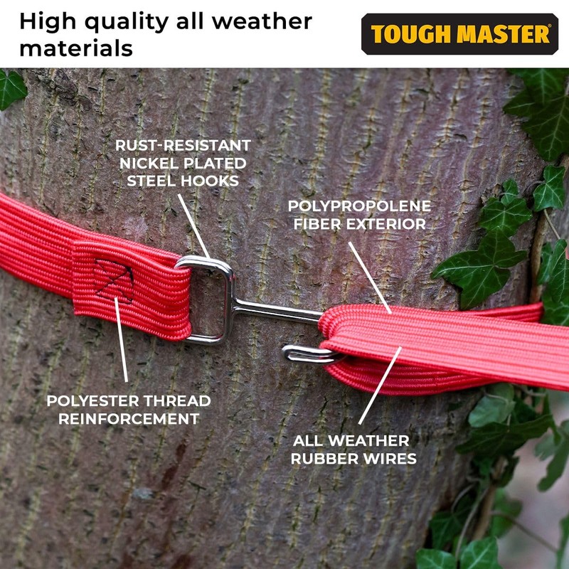 TOUGH MASTER Bungee Cord with Hooks Adjustable, Elastic Stretchable Heavy