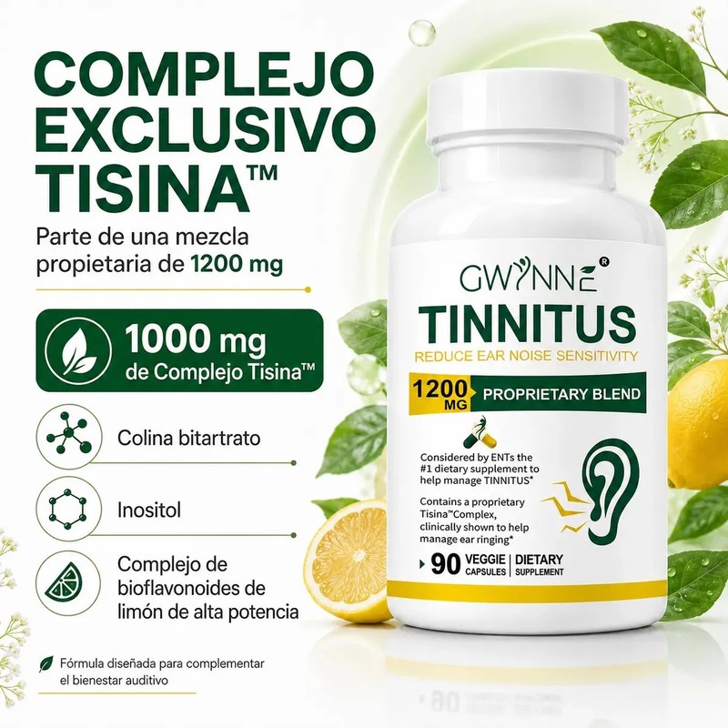 Gwynne Alivio Del Zumbido En Los Oídos 1200mg Suplemento Con