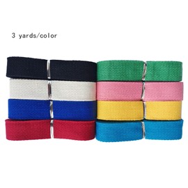 Cotton Webbing 3/4 Inch 24 Yards 8 Colors Mediumweight Polyester Cotton Strap Webbing for Cloth Tote Bags Leash Straps DIY Crafts Outdoor Accessories (3/4 Inch-24 Yards-806, Mixed Color 6)