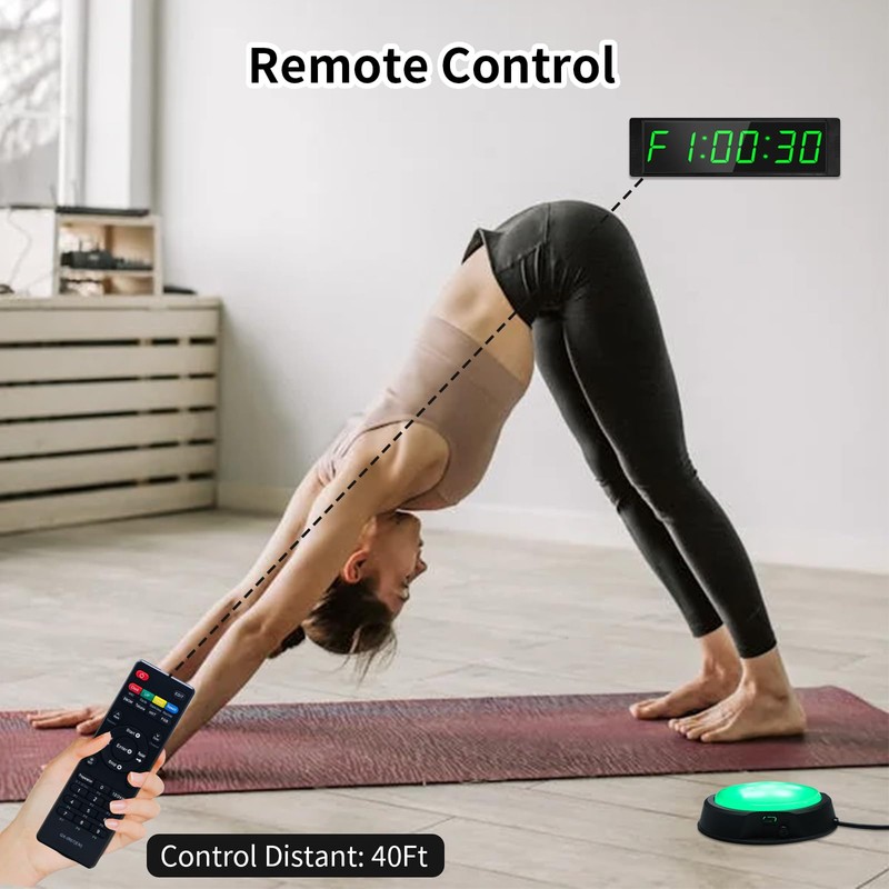 Gym Timer Portable Gym Clock with Start/Stop Button, Interval Timers