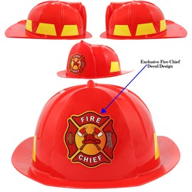 AnapoliZ Kids Firefighter Hat | Fire Chief Helmet for Children | Fireman Costume Accessory | Fire Fighter Hard Plastic Hat | Deluxe Rigid Party Helmet