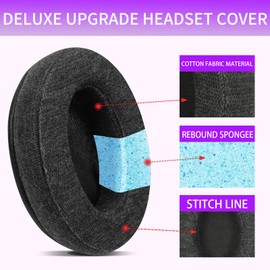 Jomwag Skin-Friendly Cotton Replacement Earpads for Sony WH-XB910N, Skin-Friendly Cotton Ear Pads Cushions with High-Density Noise Isolation Foam, Keep Warm (Dark Gray)