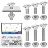 Glarks 120pcs M8 T Slot Drop-in Bolt with Hexagon Flange