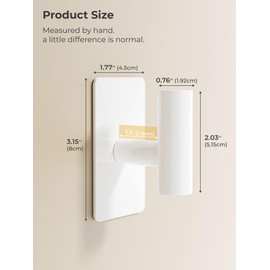 GWAAZXGZ - Ganchos de toalla para baño, paquete de 4, acabado blanco liso, ganchos de pared adhesivos de acero inoxidable en forma de T para batas y toallas en cocina, ducha o clóset
