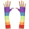 RAINBOW FINGERLESS SATIN GLOVES