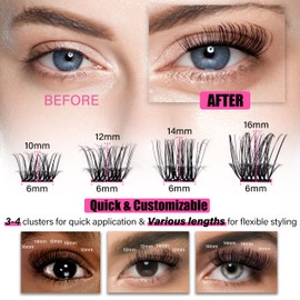 AJEAJE DIY Lash Extension Kit Faux Mink 120pcs Lash Clusters Eyelash Extension Kit - 203（10mm-16mm）