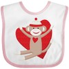 inktastic Hug Sock Monkey Baby Bib White and Pink D5ca