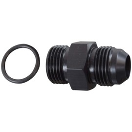 ICT Billet -10AN Flare a 10 Oring ORB macho adaptador de riel de bomba de combustible para manguera de fontanería, aceite de fontanería, regulador de rosca recta, extremo de fluido, anodizado negro F10AN100R