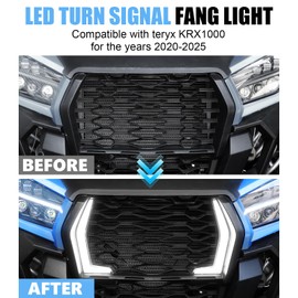 XATVXUTV LED Fang Lights for Kawasaki Teryx KRX 1000 20-25, Waterproof Front Grille Accent Lights UTV Impact-Resistant Street Legal Light for Teryx KRX4 1000 2023-2025 Accessories (2PCS)