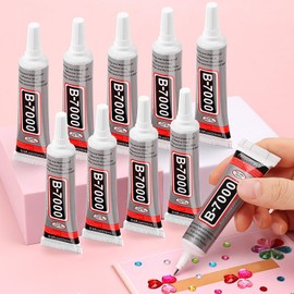cridoz B7000 Jewelry Glue for Rhinestones, Cridoz 10Pack Super Craft Glue with Precision Tip Multi Function Clear Glue Fabric Adhesive for Cloth Stone Metal Platic Clay Bead Jewelry Making