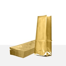 Yield Titan Golden Aluminum Foil Bags (8 oz, Heat-Sealed, No-Valve) – Elegant and Versatile Gift Wrap & Storage Solution - Pack of 30