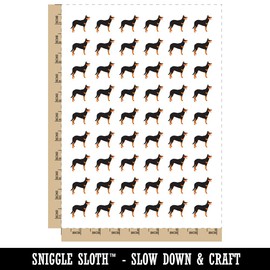 Beauceron Dog Solid Temporary Tattoo Water Resistant Fake Body Art Set Collection - 54 1" Tattoos (1 Sheet)