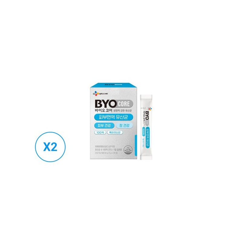 CJ Wellcare 바이오코어 피부면역 유산균 100억 30포 x 2개(2개월분) Biocore