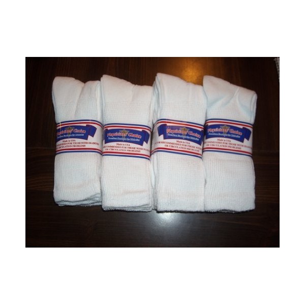 DIABETIC CUSHION - DIABETIC SOCKS,PLUS SIZE 13-15,12 PAIR,WHITE CREW LENGTH,PHYSICIANS
