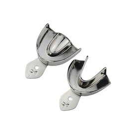 Dental Impression Trays Stainless Steel Teeth Whitening Mouth Trays Upper and Lower Dental Impression Trays Set of 2 (Large Upper and Lower)
