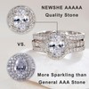 Newshe Jewellery Oval Wedding Set Engagement Rings for Women AAAAA