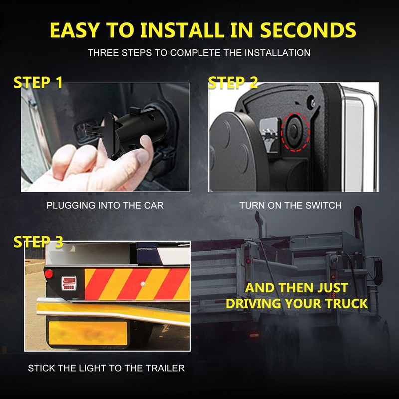 Ciascy 2PCS Rechargeable Magnetic Wireless LED Trailer Rear Lights Kit,