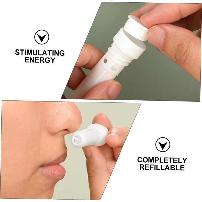 Beavorty 10pcs White Aromatherapy Essential Oil Tubes for Relief Refillable