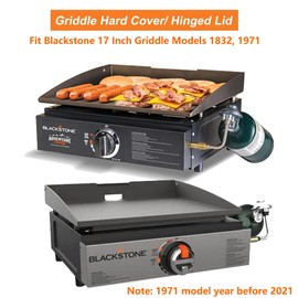Griddle Lid for Blackstone 17 Inch Adventure Ready 1832 Griddle Flat Top Grill Station, Outdoor Hinged Lid Griddle Hard Cover Hood with Handle for 17" Blackstone Tabletop Cooking Station Griddle