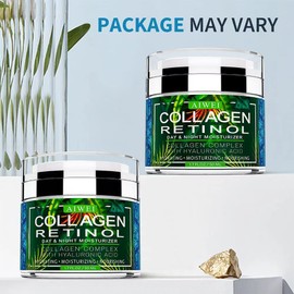 AIWEI Face Moisturizer Collagen Cream - Moisturizing, Hydrating & Recovery - Day Night Face Cream with Retinol and Hyaluronic Acid for Men & Women - 1.7 oz