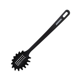 Fackelmann Fenix Spaghetti Spoon, 100% Recycled RPET Material, Recyclable Plastic with High Heat Resistance up to 230°C, High Durability, Scratch Resistant, Black, 30cm, 1 Piece