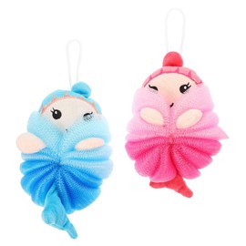 FOMIYES 3sets Soft Body Scrubbers for Kids Cartoon Bath Sponge Exfoliating Balls Gentle Cleansing Travel-friendly 2pcs*3
