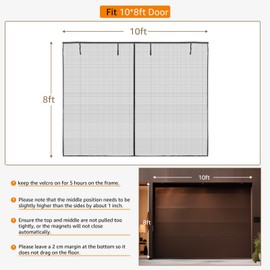 LOOBANI Garage Screen Door 10 x 8 Ft: Heavy Duty Magnetic Closure Mesh Screen Door for 1 Car Garage, Retractable Roll Up Screen Door for Patio, Hand-Free, Easy Install