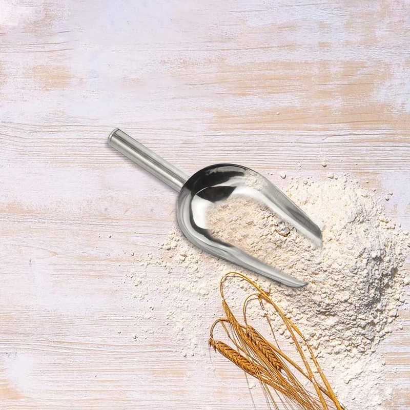 XINMEIWEN Stainless Steel Ice Scoop Round Bottom Bar Ice Flour