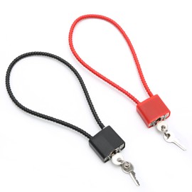 2 Pcs Steel Rope Padlocks with Keys, Heavy Duty Long Shackle Padlock, Small Cable Lock for Suitcase Gate Bicycle Gym Locker