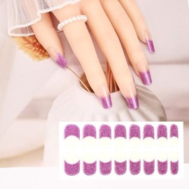 BLINGJELLYFISH Semi-Cured Gel Nail Strips Glossy Glitter, Works with Any LED Nail lamp, Salon-Quality, Super Long Lasting, Easy to Apply&Remove Nail Sticker for Daily Wear (FSZ-011)