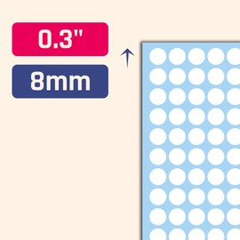 TownStix 6000 Stück, 8mm Klebepunkte Runde Punktaufkleber Etiketten Markierungspunkte - Weiß