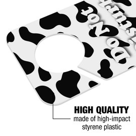 GRAPHICS & MORE Cow Print Black White Plastic Door Knob Hanger Sign