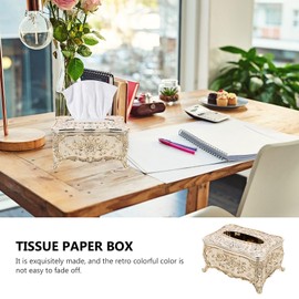 Cabilock Vintage Tissue Box Tissue Box Cosmetic Tissues Box Tissue Box Wet Wipes Box Tissue Holder Tissue Box Dispenser for Home Office Car Living Room Bedroom Decoration