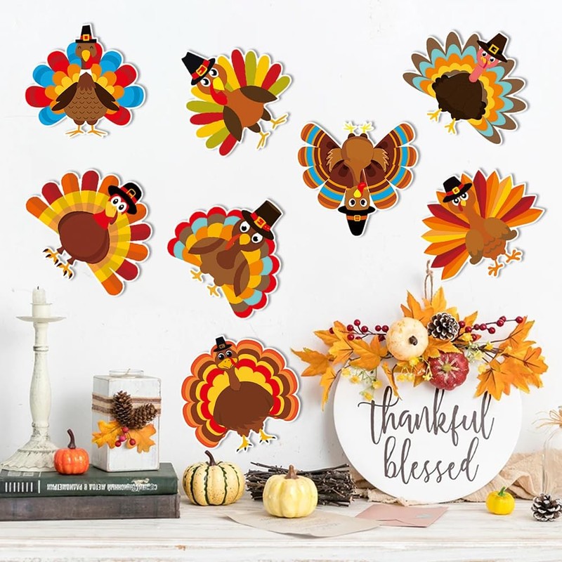 Turkey Cutouts, Thanksgiving Bulletin Board Decorations, Fall Bulletin Board Decorations,