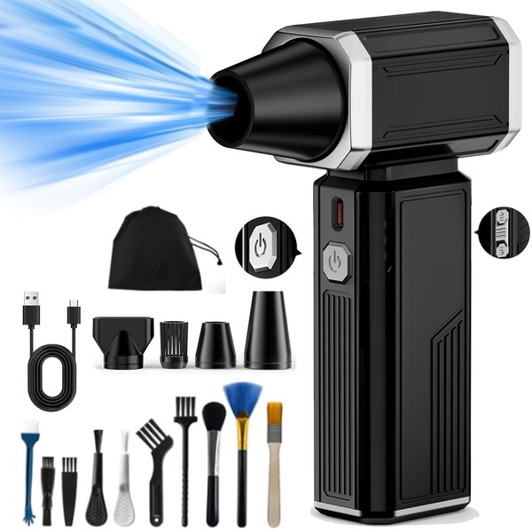 Compressed Air Duster, 130000RPM Infinitely Variable Brushless Air Duster with